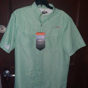 Habit Mens Button Front Fishing Shirt M Size Large Wavecrest OutdoorGreen Light
